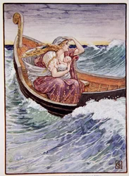 For Two Days and Two Nights the Boat Was Tossed Hither and Thither, Illustration from 